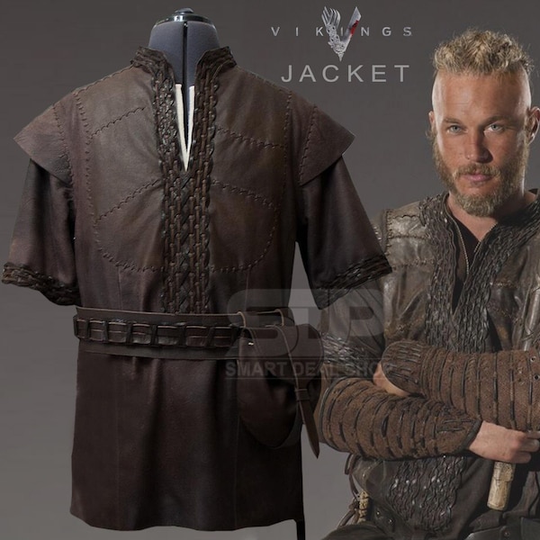 Ragnar Lothbrok Leather Vest Jacket - Handmade Viking Leather Jacket Vest - Viking Genuine Cowhide Leather Vest