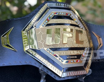 Cinturón de campeonato de lucha de legado mundial de UFC, título de lucha libre de UFC Tamaño adulto 2 mm/4 mm Latón, cinturón/título de UFC de doble capa de zinc