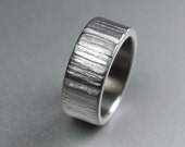 Distressed Stainless Steel Ring Comfort Fit