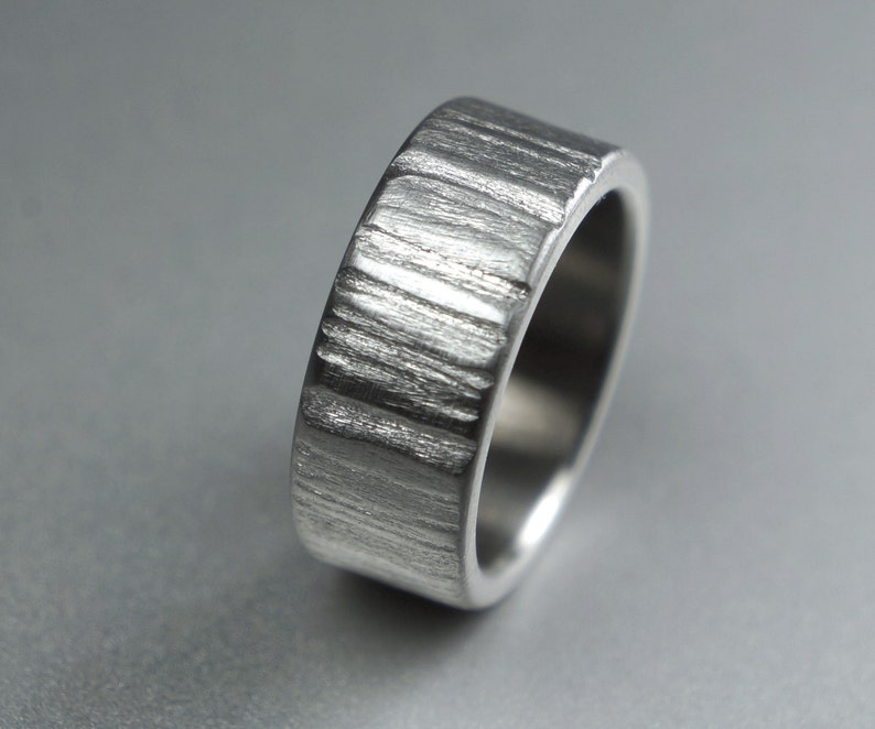 Distressed Stainless Steel Ring Comfort Fit Etsy