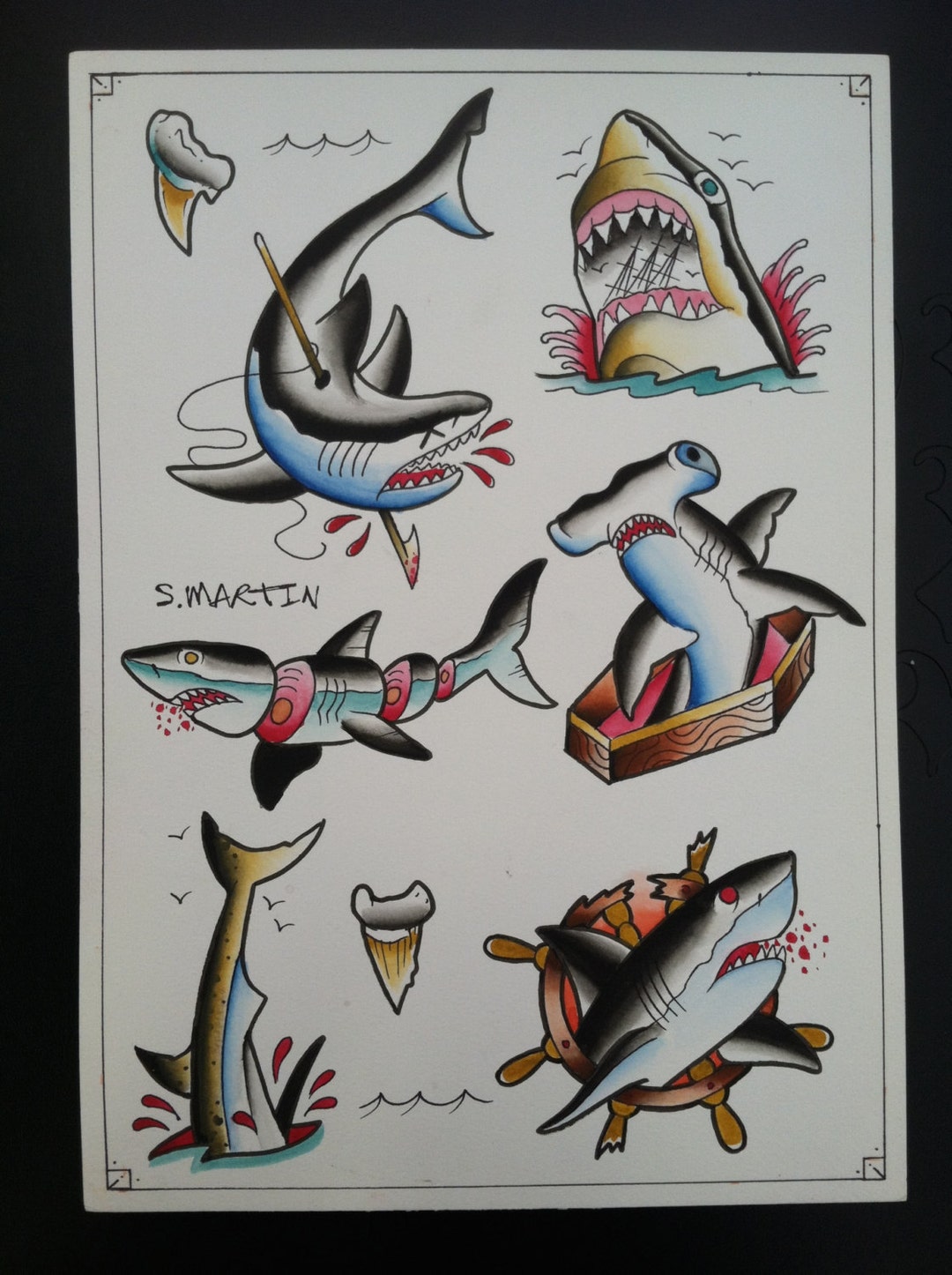 Shark Tattoo Traditional  Shark Tattoo Old School  541x528 PNG Download   PNGkit