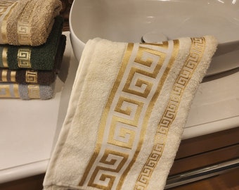 Turkish Best Bathroom Towel | 100% Cotton Premium Quality | Original Turkish Hand Towels | Gold Premium Lace Towel