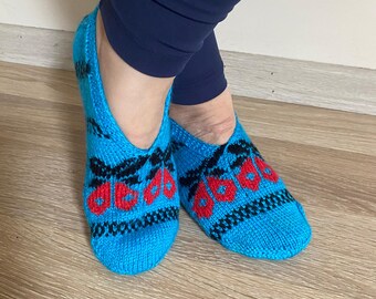 Turkish Embroidered Blue Handmade Booties | Premium Quality Booties | Best Gift Idea | Turkish Culture | Rare Item