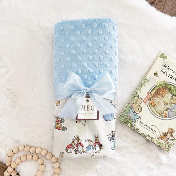 Peter Rabbit Baby Blanket / Beatrix Potter Theme - Gender Neutral/ Unisex/ Boy/ Girl Easter or Shower Gift + Option to Personalize with Name