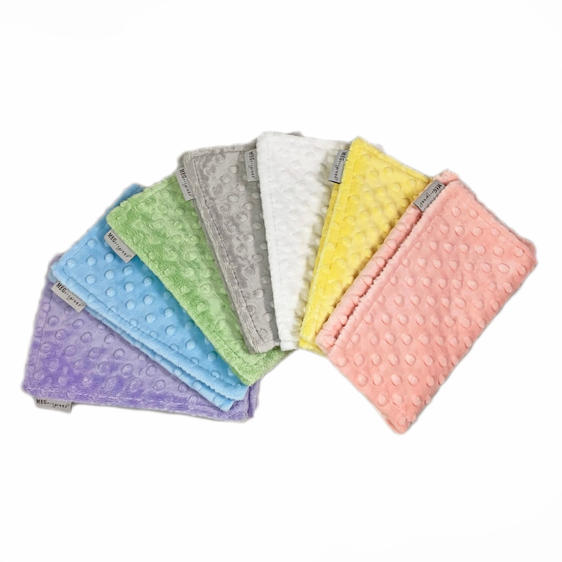 Minky Dot Baby Burp Cloth Set { Boys // Girls // Gender Neutral // Baby Gift } Pastels with Option to Personalize with Name or Monogram by MEG Original Baby Boutique