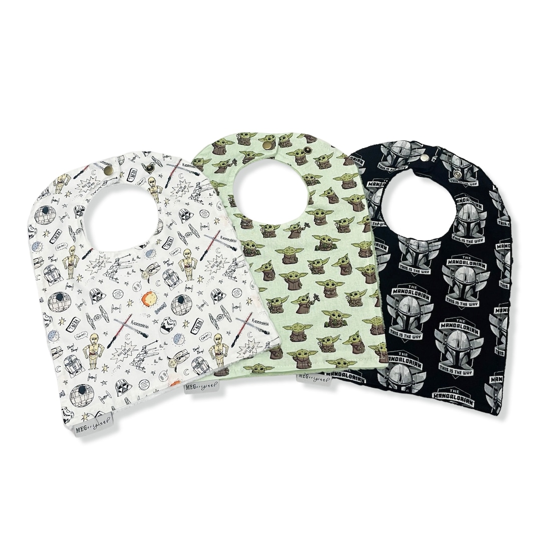 Baby-to-toddler Boy Adjustable Snap Bib Set of 3 { Star Wars ...