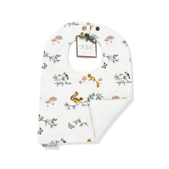 Baby-to-Toddler Adjustable Snap Bib { From Tiny Seeds... Grow Mighty Trees } Grows with Baby into a Toddler - 100% Cotton Soft & Durable