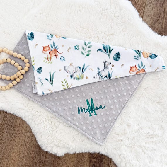 Personalized Baby Blanket – Soft Minky, Safari Jungle Animals