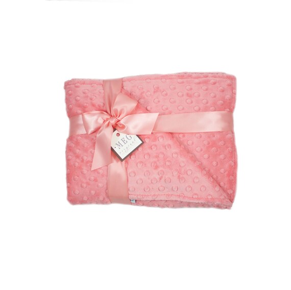 Coral Minky Dot Baby Girl Crib Blanket, 665