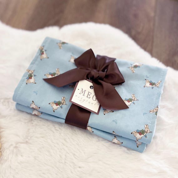 Peter Rabbit Baby Boy Burp Cloths – Soft Cotton and Minky Dot, Personalizable