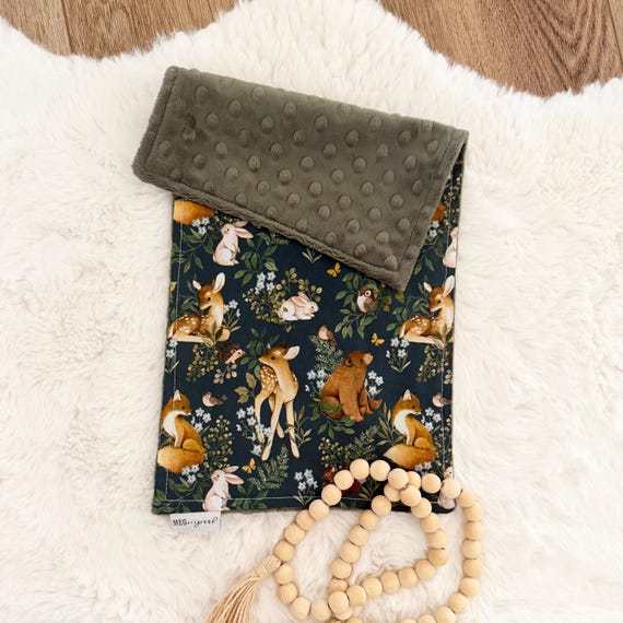 Forest Dreams Baby Burp ClothS - Woodland Animals - Soft and Absorbent + Personalization Option