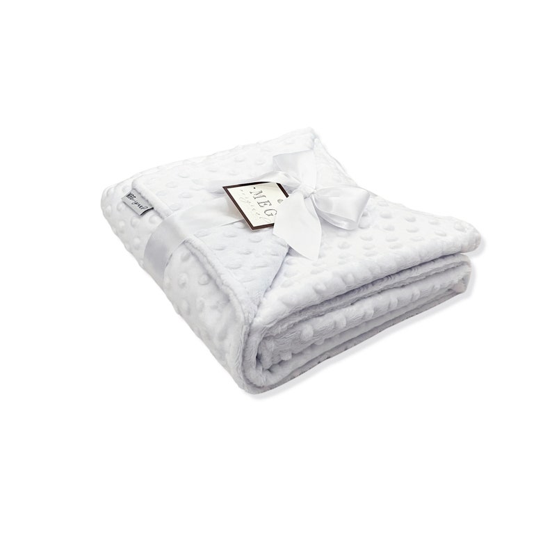 Snow White Minky Dot Baby Blanket Unisex / Gender Neutral Etsy