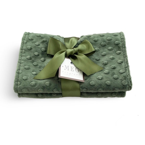 Dark Sage Green Minky Dot Baby Burp Cloth Set { Great Shower Gift } Unisex, Gender Neutral, Boys, Girls - Soft & Thick