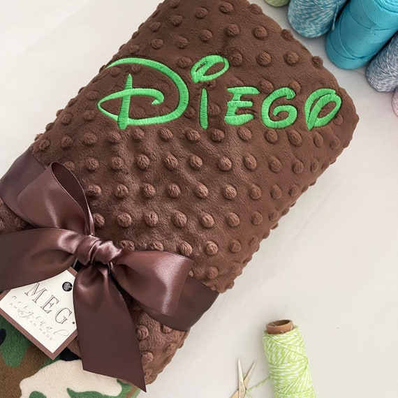 CAMO Minky Baby Boy Blanket { Camouflage } Backed with Super Soft Chocolate Brown Minky Dot, Choose Size and Embroidered Name or Initials