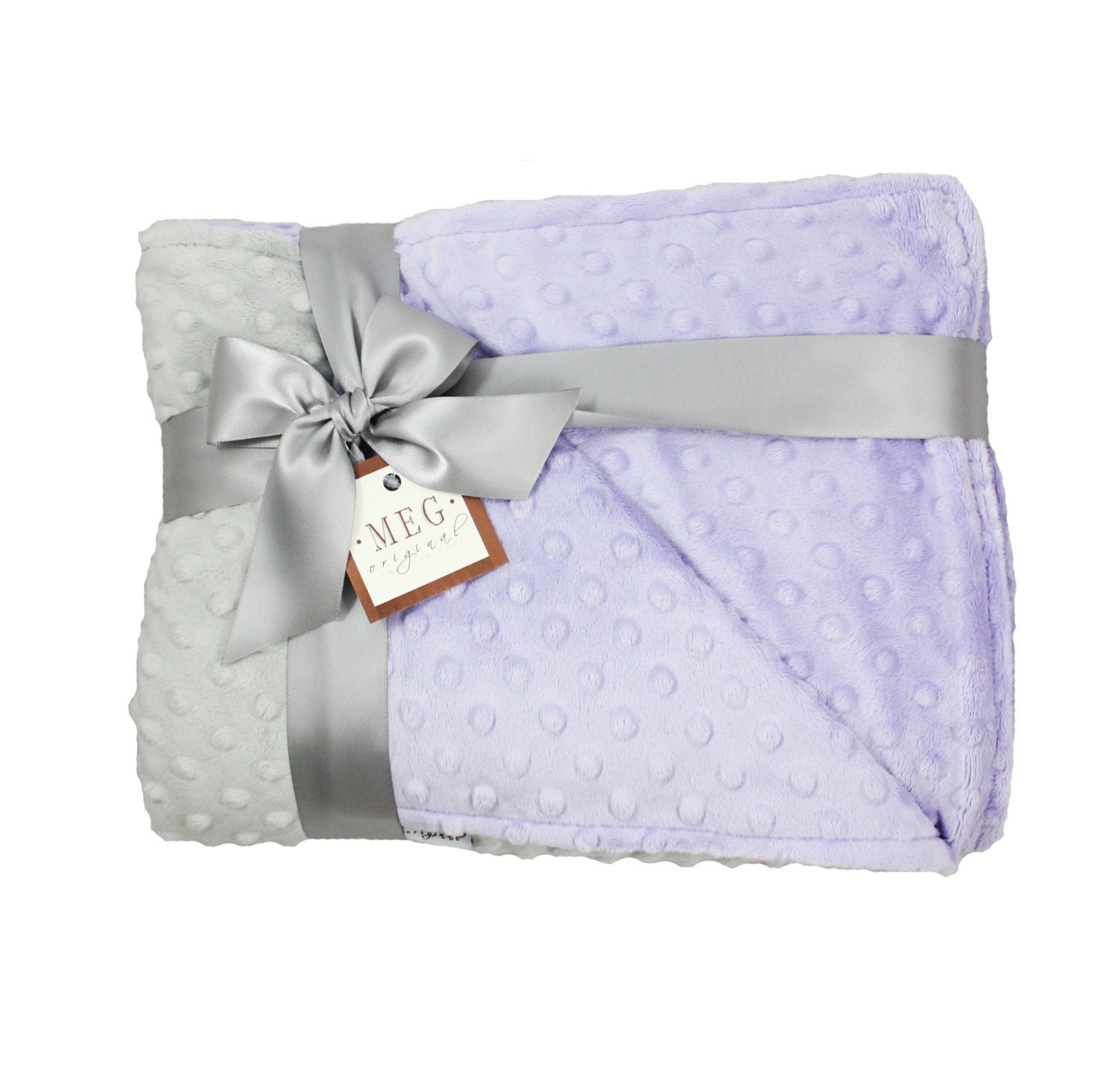 Lavender & Gray Minky Dot Baby Girl Crib Blanket / Toddler Bed Etsy