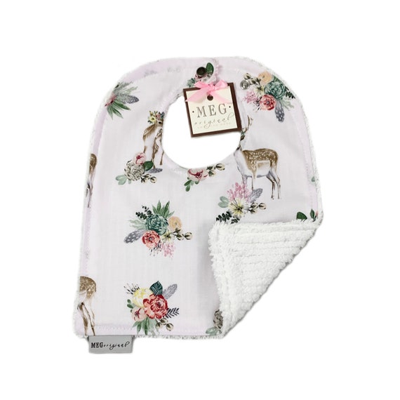 Woodland Floral Baby-to-Toddler Adjustable Snap Bib for Girls