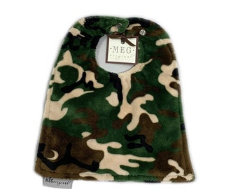 Baby-to-Toddler Adjustable Snap Bib { Camouflage } Soft Minky Camo Bib