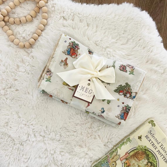 Peter Rabbit and Friends Burp Cloths - Beatrix Potter - Soft Cotton, Absorbent, & Durable, Option to Personalize with Embroidered Name