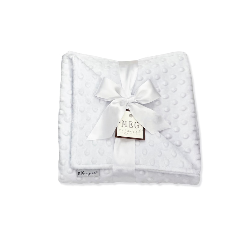 Snow White Minky Dot Baby Blanket Unisex / Gender Neutral Etsy