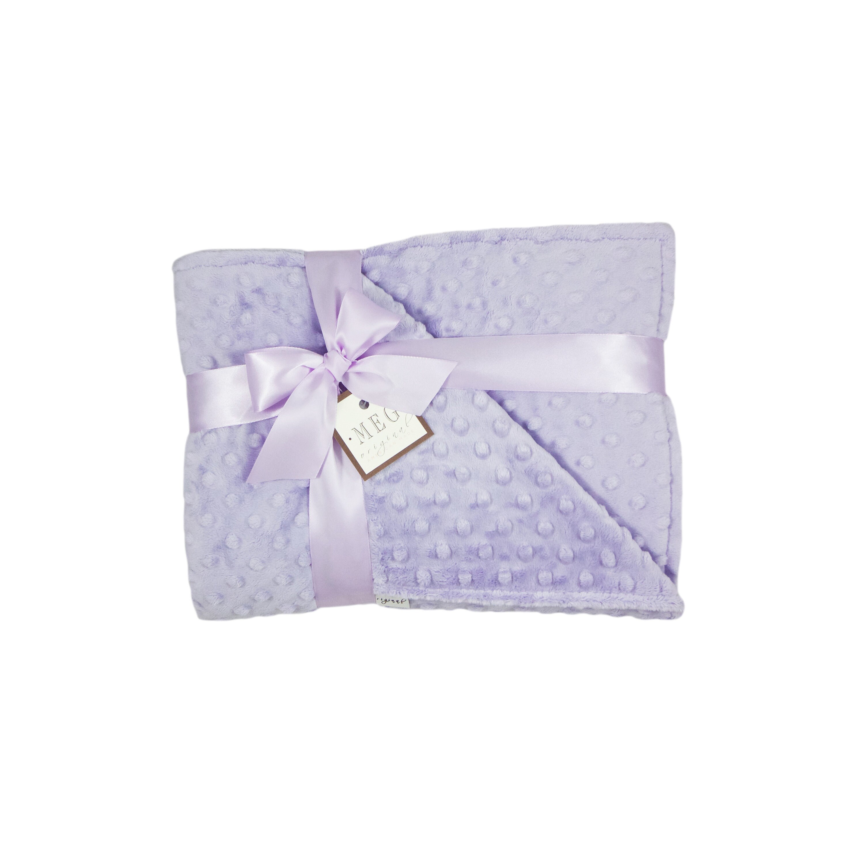 Lavender Minky Dot Baby Girl Blanket Option to Personalize with Name or Initial Monogram