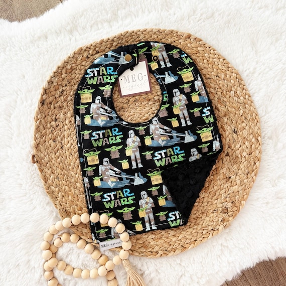 Star Wars Adjustable Snap Bib for Babies & Toddlers, Baby Yoda / Grogru, Mandalorian