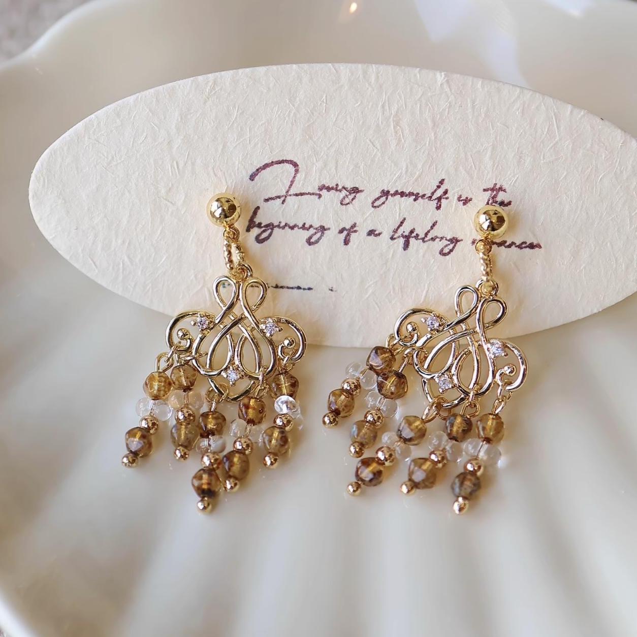 Chandelier earrings gold filled - Etsy 日本