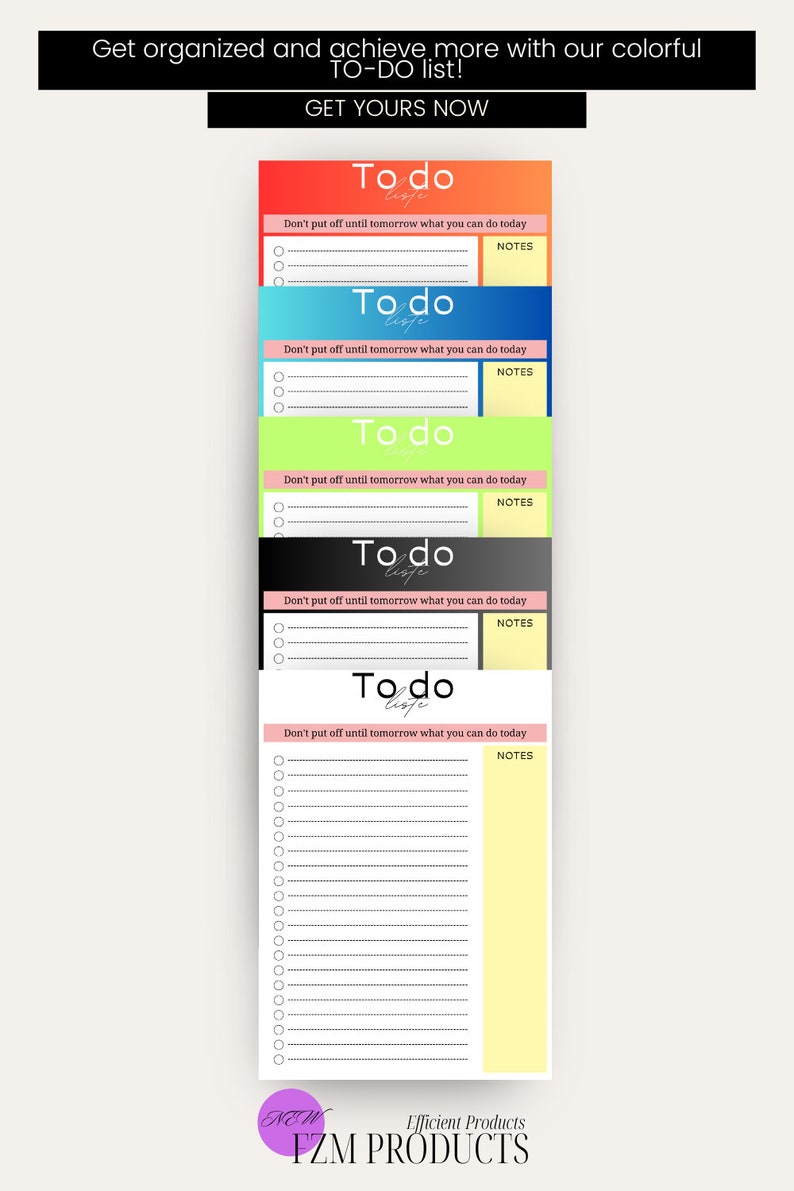 Colorful To Do List, Les listes de tâches quotidiennes colorées et INSPIRATIONNELLES augmentent la productivité et restent organisées image 3