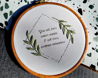 Funny Embroidered Hoop Art, Swear Words Sentence Enhancers, 6"