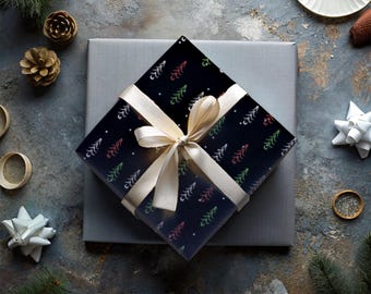 Schwarzes Geschenkpapier Weihnachtsbaum | Moderne Weihnachtsgeschenkverpackung | Elegante festliche Geschenkverpackung | Niedliche Baum Geschenkpapierrolle | Weihnachts-Geschenkverpackung