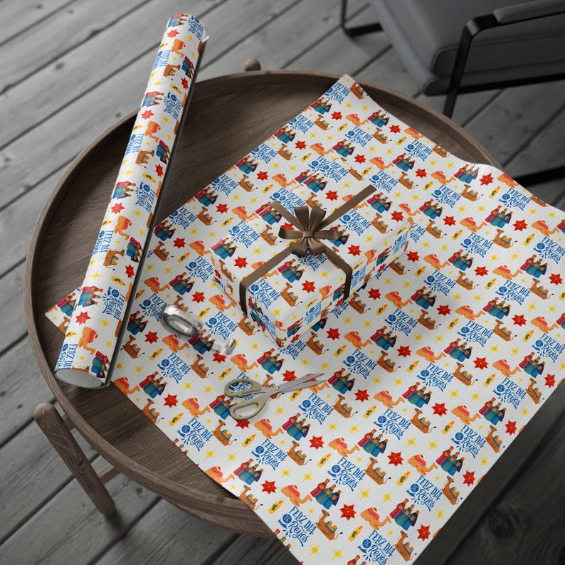 Feliz Día de Reyes Wrapping Paper | Three Kings Day Gift Wrap | Reyes Magos Holiday Paper | Puerto Rico Christmas Gift Wrap Roll image 7