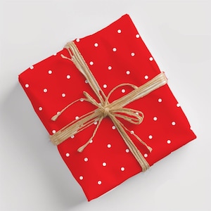 Red Polka Dot Wrapping Paper | Holiday Gift Wrap Roll | Cute Christmas Wrapping Paper | Festive Gift Wrap Sheets | Modern Xmas Gift Wrap
