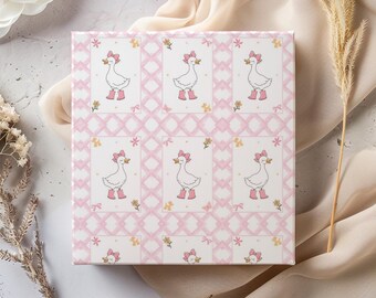 Silly Goose Gift Wrap: Pink Boots & Gingerbread Bows
