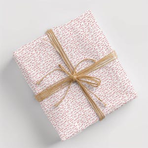 Papel de embrulho com amor escrito à mão | Papel de presente de aniversário com rabiscos de coração | Papel de presente com fonte de escrita à mão fofa para o Dia dos Namorados