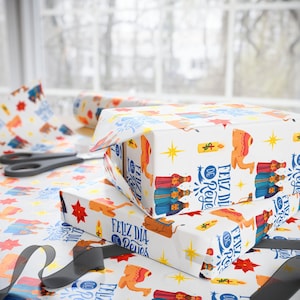 Feliz Día de Reyes Wrapping Paper | Three Kings Day Gift Wrap | Reyes Magos Holiday Paper | Puerto Rico Christmas Gift Wrap Roll image 9