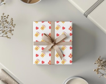 Heart Wrapping Paper | Valentines Day Gift Wrap | Wrapping Paper Roll | Anniversary Paper | Pretty Gift Wrap Sheets | Luxury Gift Wrap
