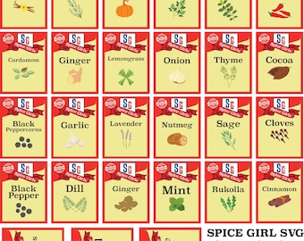 SVG Spice Girls Matching Halloween Shirt Svg, Group Halloween Shirt, Apron SVG, Spice Group Girl Thanksgiving Costume SVG, Spice Labels Svg