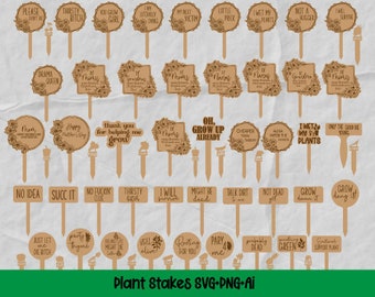 Funny Plant Marker, Funny Plant Stakes, Plant Stakes SVG, Garden Stakes Bundle, Garden Markers SVG, Glowforge svg, Laser cut file