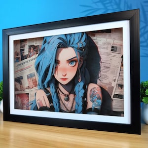 Jinx Framed 3D Artwork: profondità stratificata, ispirazione arcana, personalizzabile