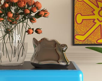 Mirror Ditto Sculpture – Polished Stainless Steel Desk Art, Ditto Inspired Collectible Gift, Solid Stainless Steel
