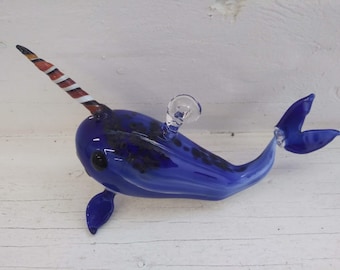 Glass Narwhal Ornament