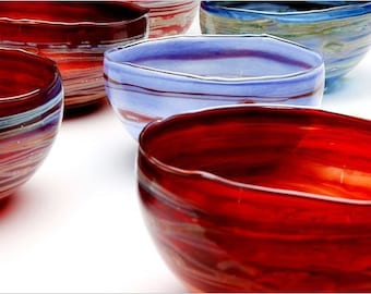 Handmade Glass Colorful Bowl Whimsical Storage Gift Free Shipping