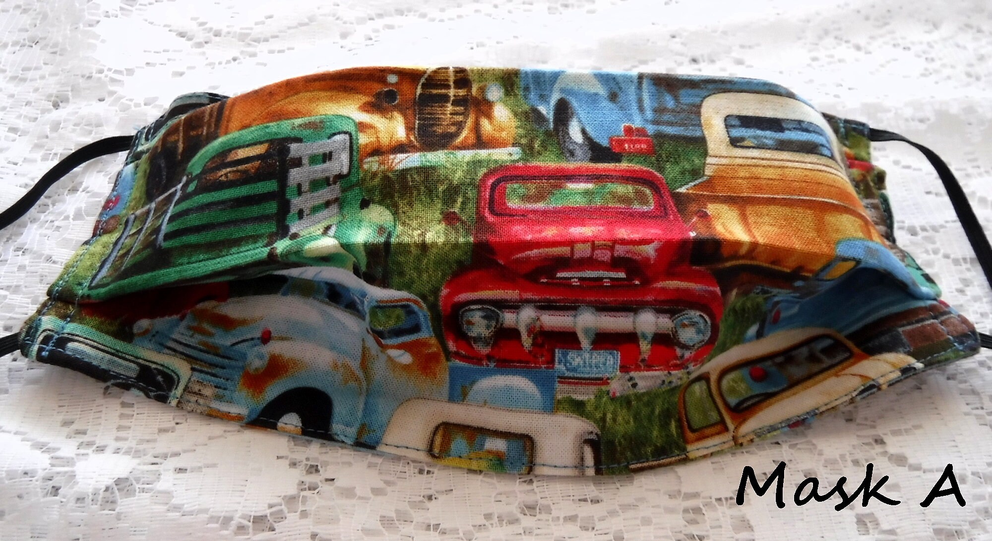 Antique Pickup Truck Face Mask Adult Cotton Pickup Truck Face Mask