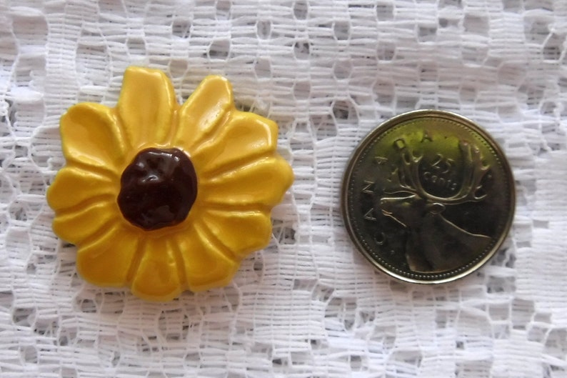 Set of 6 ceramic sunflower blanks jewelry making blanks create your own sunflower jewelry sunflower blanks for earrings necklaces pendants image 6