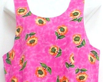 Womens pink cotton sundress sunflower sundress jumper womens cotton dress beachwear womens pink dress Canada gardening dress maternity dress