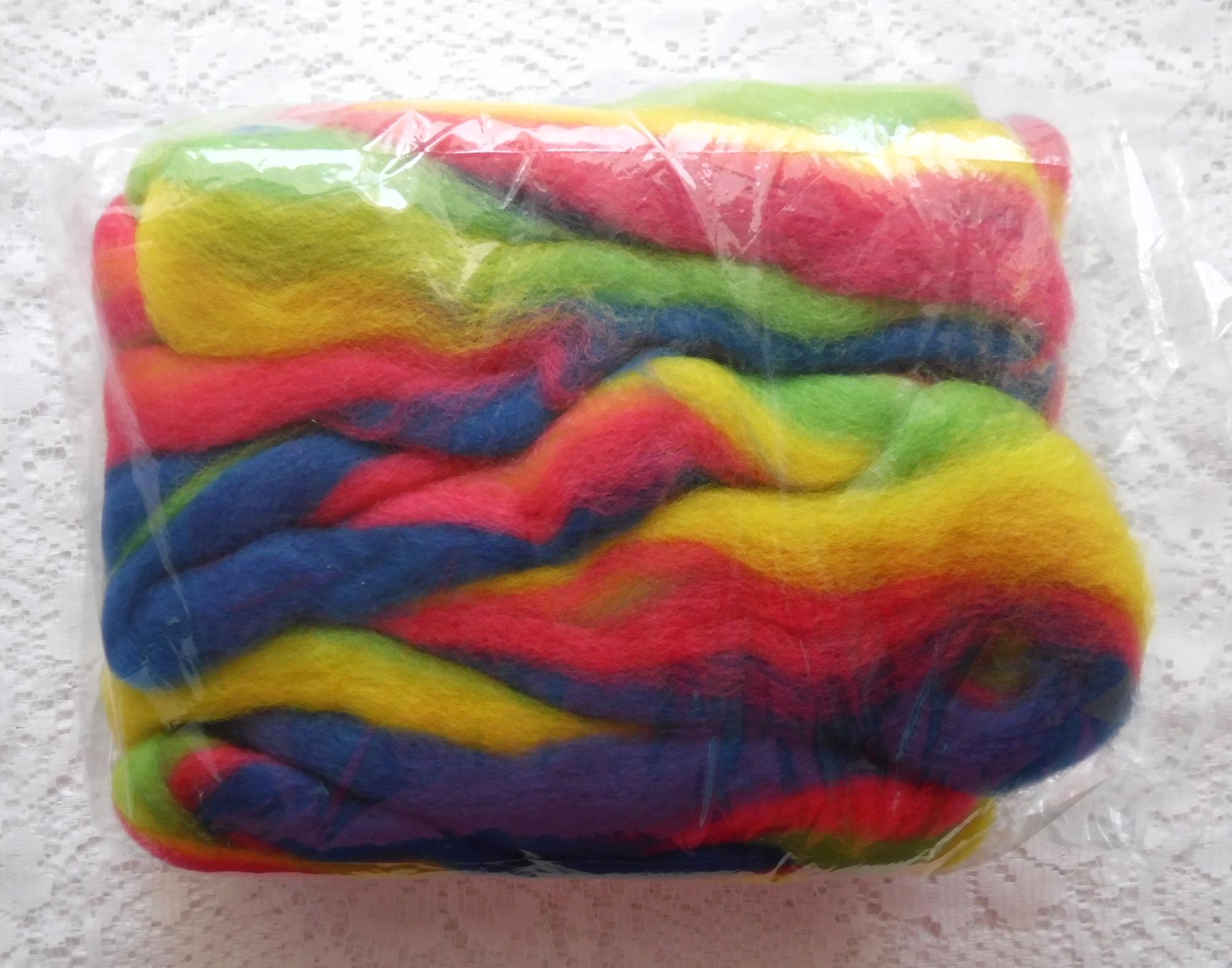 Ashford Corriedale Stripey Wool Sliver Sunny Days 100 Grams - Rainbow ...