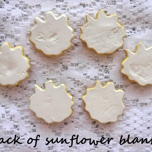 Set of 6 ceramic sunflower blanks jewelry making blanks create your own sunflower jewelry sunflower blanks for earrings necklaces pendants image 3