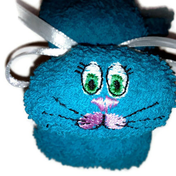 Embroidered boo-boo Bunny Dark TURQUOISE BLUE Rabbit