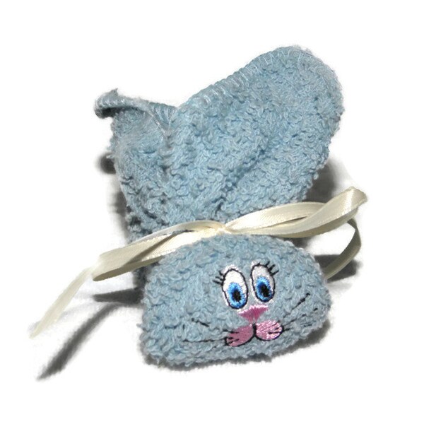 Stocking Stuffer Bunny Ice Pack Boo-boo Bunny Embroidered for Baby, Shower, Gift Basket Light Denim Blue Rabbit Stocking Stuffer
