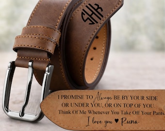 Cinturón de cuero grabado personalizado para hombre, regalo personalizado para su esposo, regalo de tercer aniversario y San Valentín, regalo especial para él.