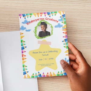 Kindergarten Graduation Invitation: Editable Template (Digital Download)